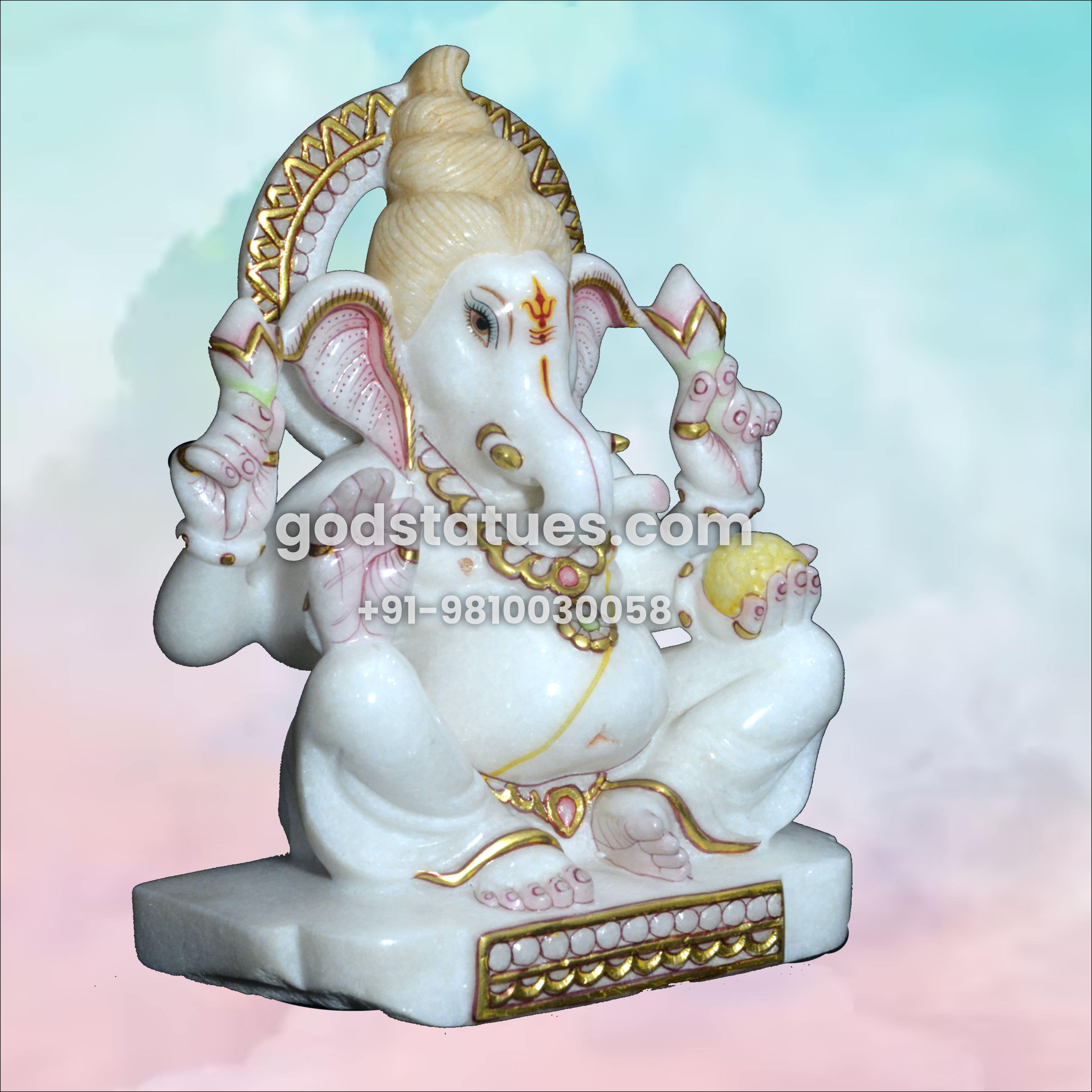 Ganesh Ji Marble Statue without Crown God Statues 2