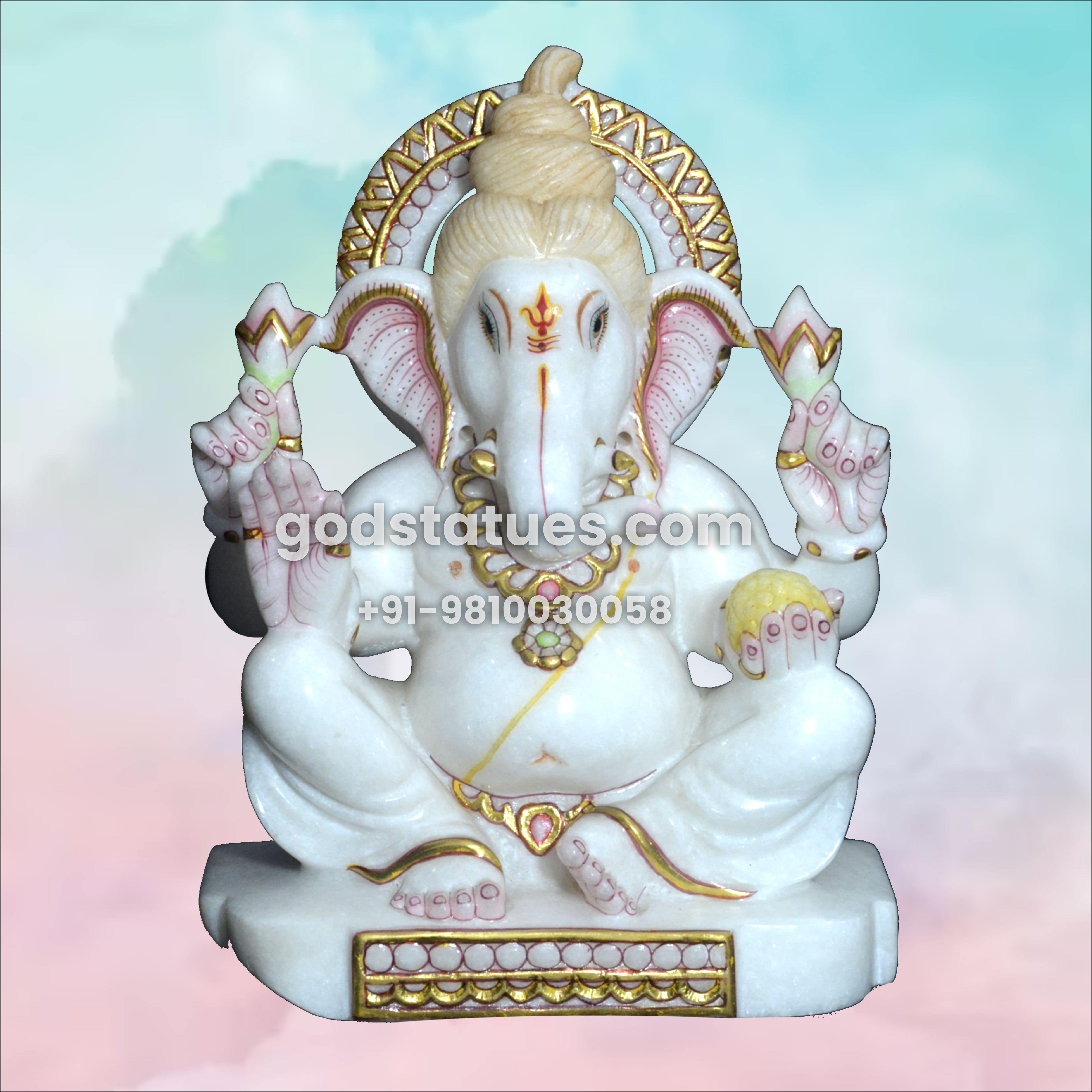 Ganesh Ji Marble Statue without Crown God Statues
