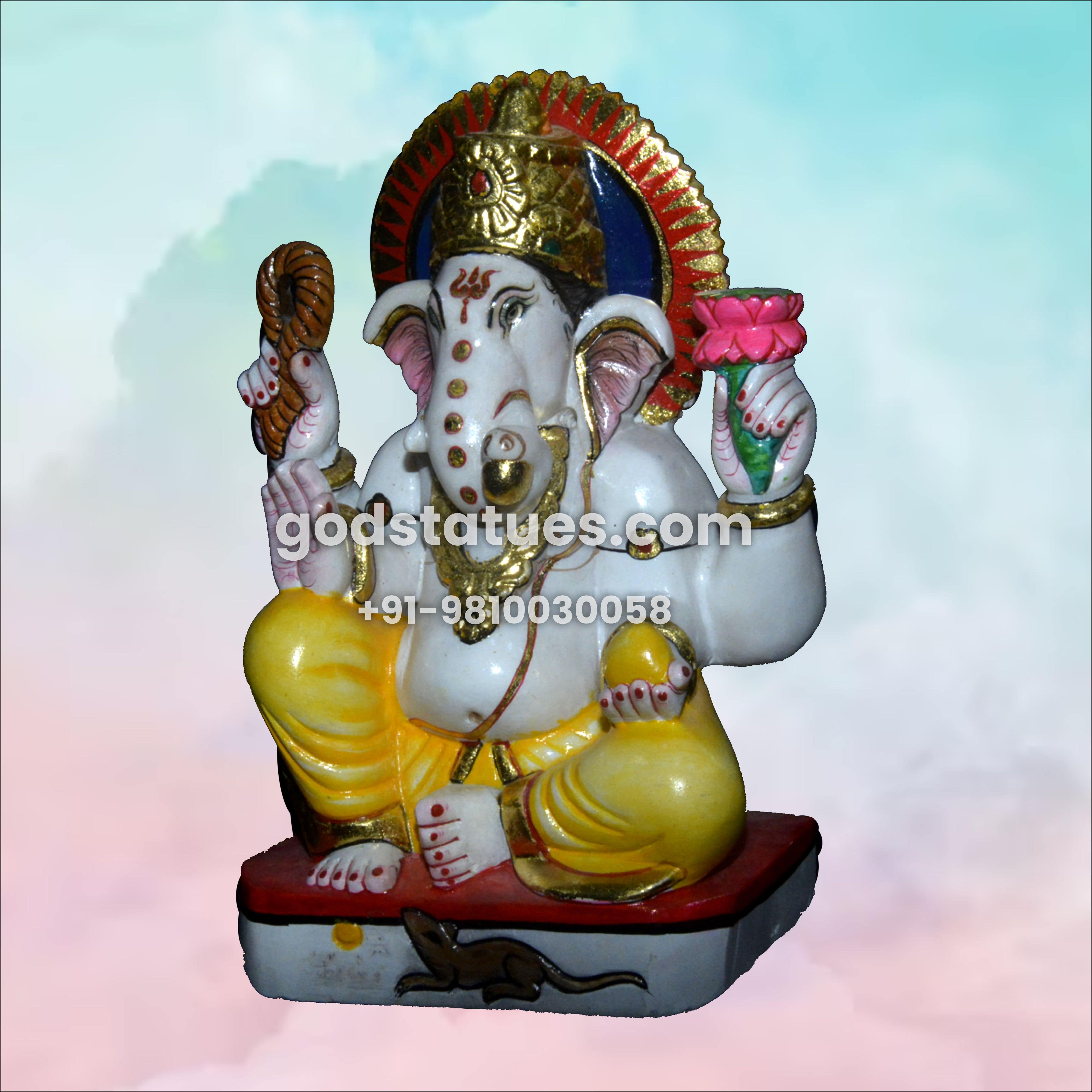 Ganesh Ji Sitting Marble Statue God Statues 2