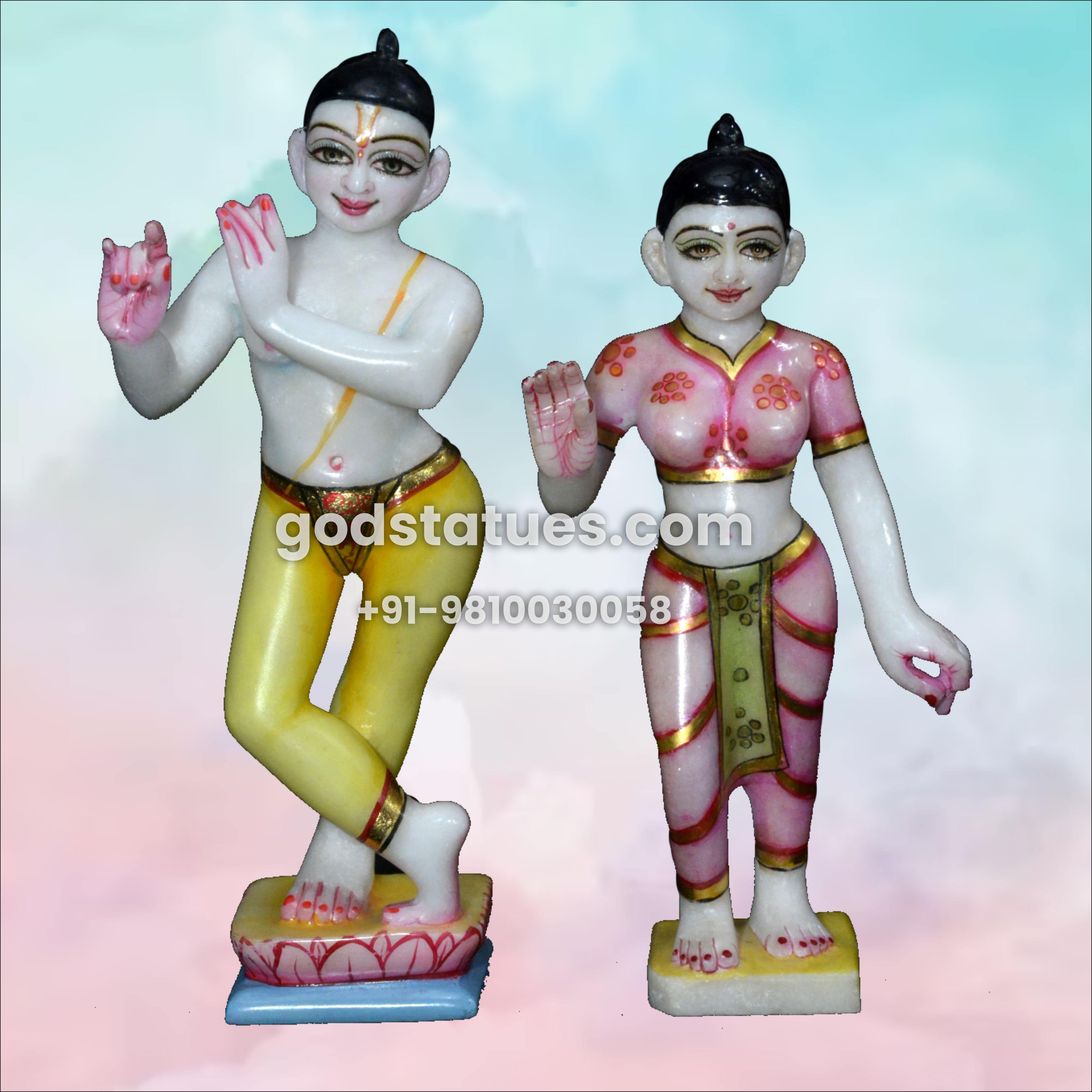 Iskcon Radha Krishna Marble Statue God Statues